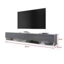 Wander TV Cabinet 180 cm (Wotan Oak / Gloss Black, LED)