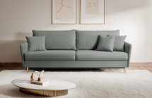 Volio three-seater sofa, hydrophobic velvet, gold legs