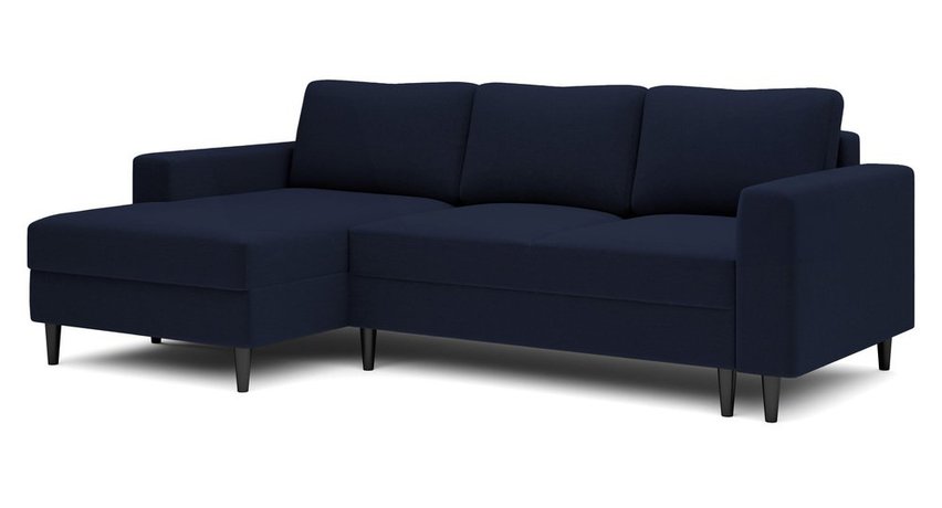 Corner sofa with sleeping function Nalika L-shaped with container (Fabric: Salvador 05, Side: Left)