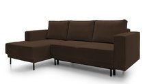 Rodario mini dark brown corner sofa with sleeping function with left-hand corduroy container