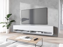 Wander TV cabinet 180 cm white with a wavy front