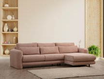 Bellines L-shaped right-hand corner sofa light pink corduroy