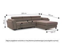 Melegueta corner sofa bed (Fabric: Matt Velvet 99, Side: Left)