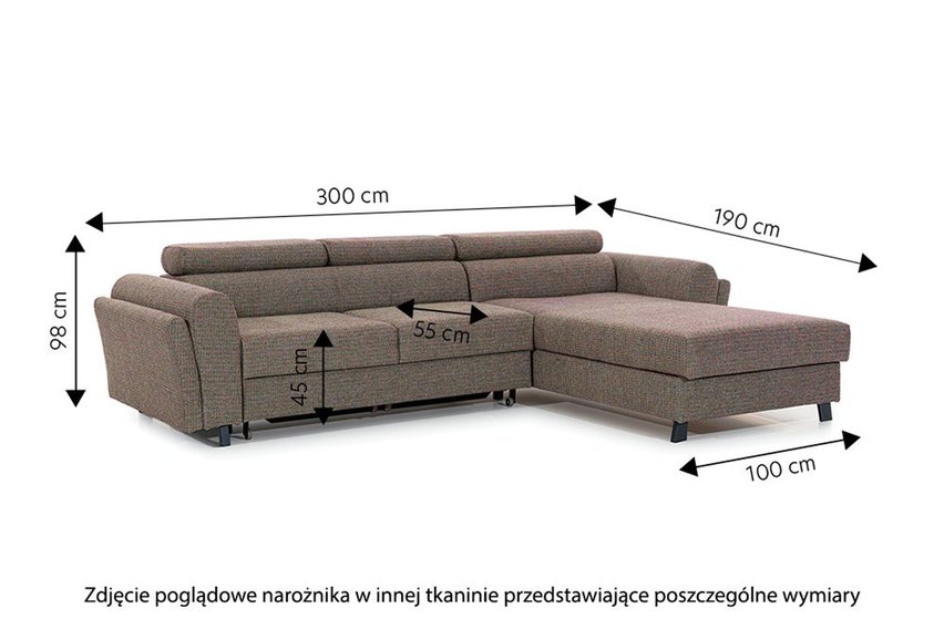 Melegueta corner sofa bed (Fabric: Matt Velvet 99, Side: Left)