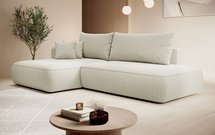 Foggi Melody 14 L-shaped corner sofa with sleeping function with left-hand chenille container