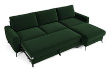 Softano L-shaped corner sofa with sleeping function with Cloud 38 container, easy-cleaning, hydrophobic velvet, right-hand side