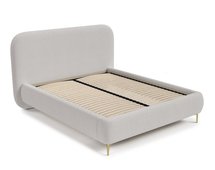 Upholstered bed 180x200 cm Monno Abriamo 02 metal frame boucle legs gold