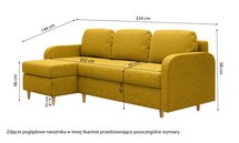 Corner sofa with sleeping function Parcully L-shaped with container universal Paros 01 velour