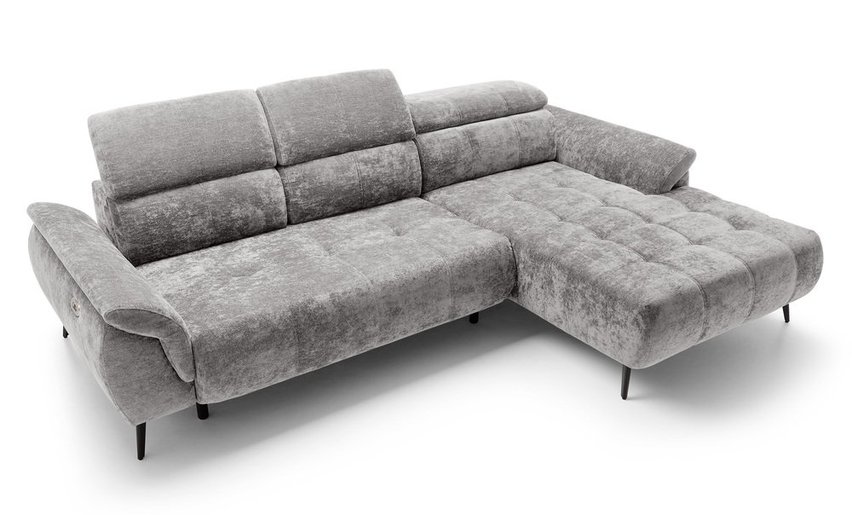 Corner sofa with sleeping function Mamutio L-shaped Aphrodite 21 chenille right-hand side