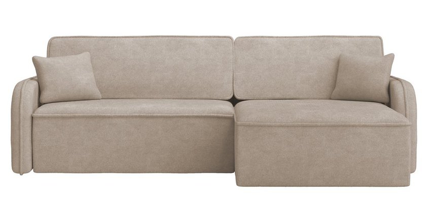 Corner sofa with sleeping function Picatti Amon 16 L-shaped with a container in hydrophobic fabric universal velour