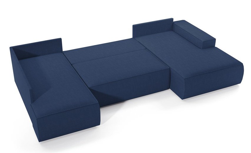 Corner sofa with sleeping function Farese New U-shaped with container right side (Fabric: Poso 05)