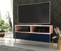 Lesari TV cabinet navy blue and pink