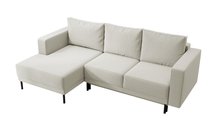 Rodario mini corner sofa with sleeping function and Castel 03 bedding container, left-handed