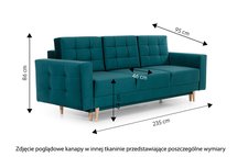 Masime three-seater sofa bed (Fabric: Monolith 84 / Monolith 97)