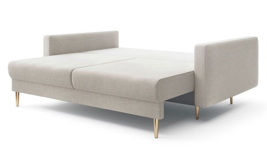 Valico Raven 22 three-seater sofa bed, chenille legs, gold