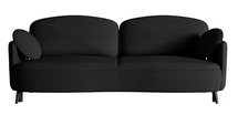 Raviolo three-seater sofa with Moly 99 container, hydrophobic chenille, black legs