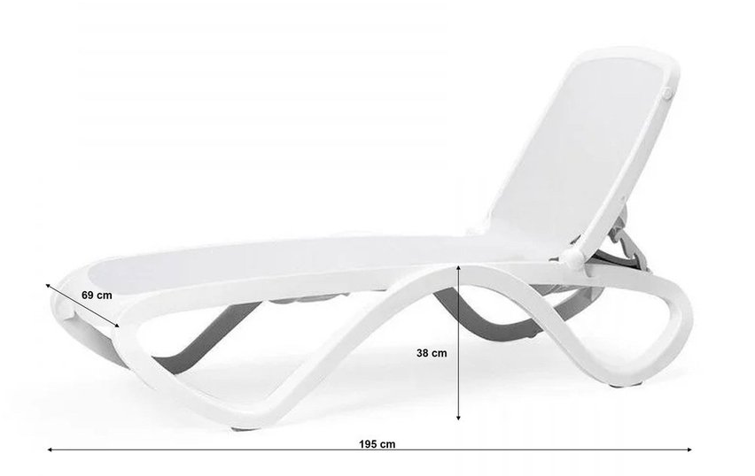 Omega Nardi garden lounger made of certified white material