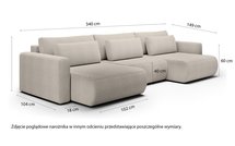 Corner sofa with sleeping function Ajwar U-shaped with container Curio 39 hydrophobic chenille universal