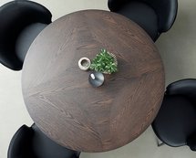 Chesseo round table 120 cm on metal legs espresso oak