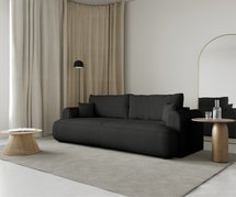 Ovo three-seater sofa bed with storage Sicuro 80 chenille