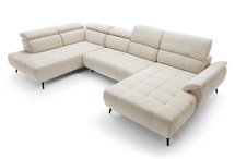 Corner sofa with sleeping function Mamutio U-shaped Aphrodite 02 chenille left-hand side