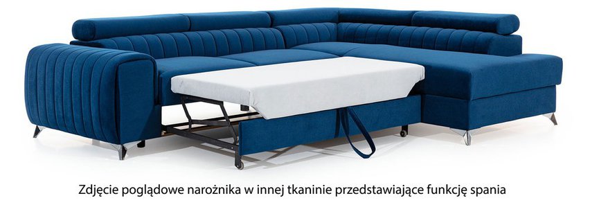 Corner sofa with sleeping function Negreiros (Fabric: Paros 02, Side: Right)