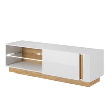 TV cabinet Skoky 138 cm oak with white (LED)