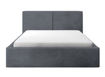 Upholstered bed 160/200 cm Farese gray Poso 60 with container and gas strut, corduroy