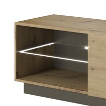 TV cabinet Skoky 138 cm oak with graphite (LED)