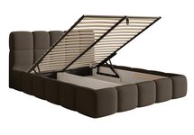 Cloudy upholstered bed 180x200 cm with storage box, brown Legend 07