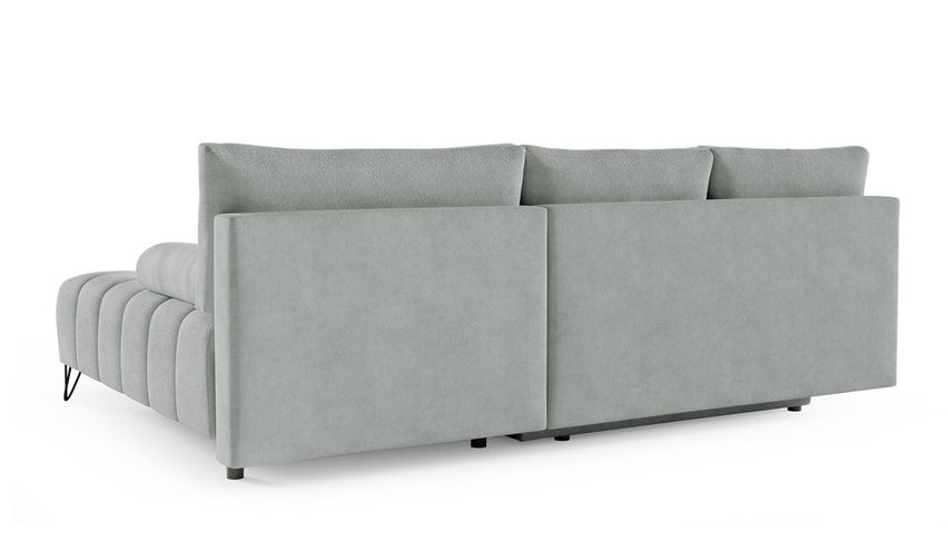 Bareli L-shaped corner sofa bed Amon 09 with a container, hydrophobic velvet, right-hand side