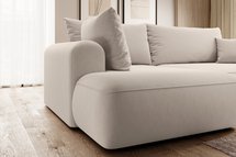 Ovo II L-shaped corner sofa with sleeping function Castel 03 with side and container, easy-to-clean velvet, left-hand