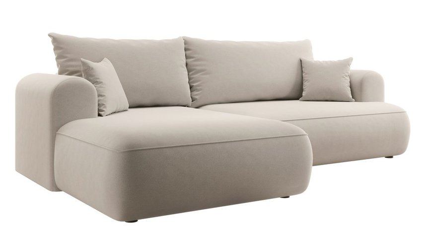 Ovo L-shaped corner sofa bed with storage Castel 04 left-hand side