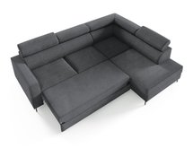 Vero L-shaped corner sofa with sleeping function with Neve 97 container, braided, right-hand side