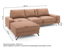 Corner sofa with sleeping function Bewello L-shaped with storage Matt Velvet 85 velour easy-cleaning hydrophobic left-sided