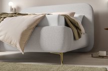 Upholstered bed 180x200 cm Monno Abriamo 02 metal frame boucle legs gold