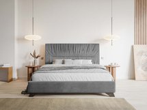 Llana upholstered bed 160x200 cm gray velvet