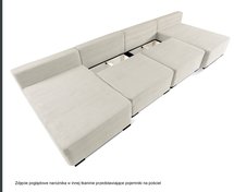 Corner sofa with sleeping function Moduliano U-shaped large with container universal cream boucle