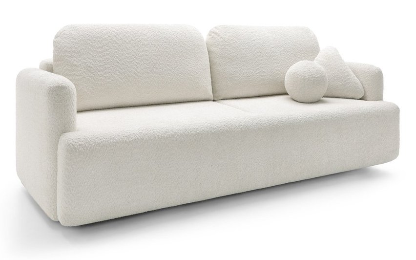 Lambina three-seater sofa with Abriamo 04 boucle container