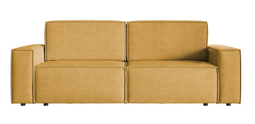 Copertino three-seater sofa, easy-to-clean mustard fabric