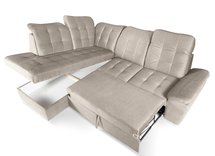 Malihini L-shaped corner sofa with sleeping function with container Element 17 velvet left-hand side