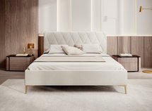 Upholstered bed 180x200 cm Tiksi beige velvet