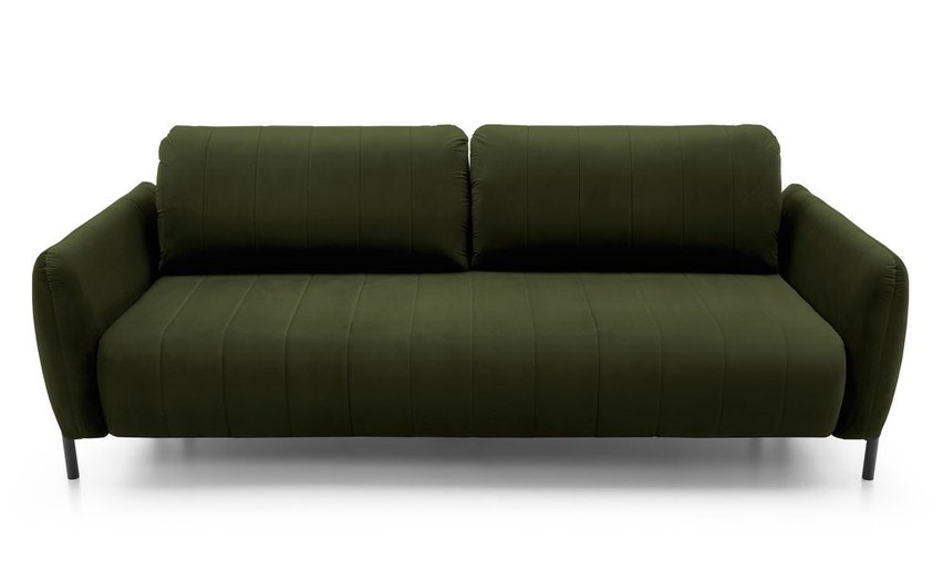 Neva three-seater sofa with Magic Velvet 2295 container, hydrophobic velor fabric, black legs