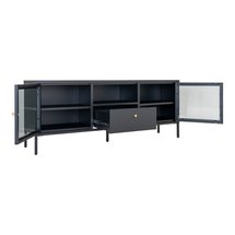 Gubees TV cabinet on legs with drawer, black