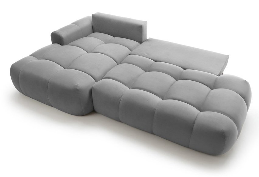 Ombo L-shaped corner sofa with sleeping function with container Salvador 17, hydrophobic velvet, left-hand side