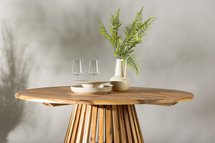 Viezze garden table round wooden top