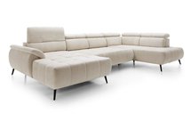 Corner sofa with sleeping function Mamutio U-shaped Aphrodite 02 chenille right-hand side