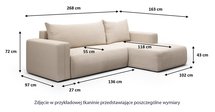 Corner sofa with sleeping function Lummi L-shaped Aragon 03 left-hand side