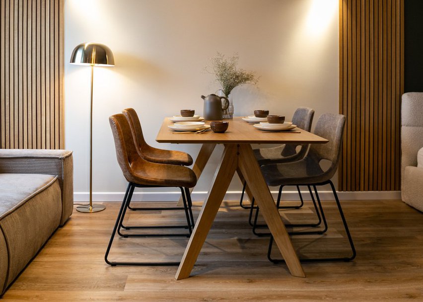 Panessy upholstered chair, brown eco-leather