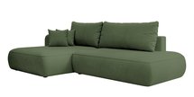 Foggi Magic Velvet 2243 L-shaped corner sofa with sleeping function with a container in hydrophobic velor fabric, left-hand side